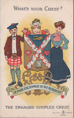 Heraldry Postcard - What's Your Crest, The Engaged Couple's Crest SW9805