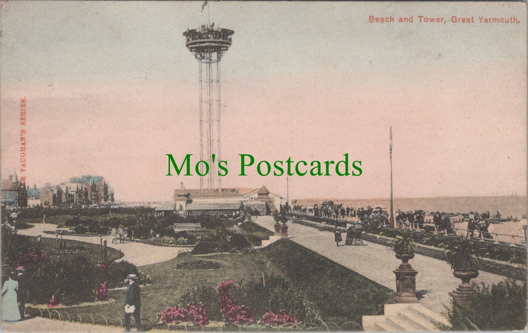 Norfolk Postcard - Great Yarmouth Beach and Tower  DC1275