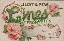 Load image into Gallery viewer, Embossed Greetings Postcard - Just a Few Lines From...   SW11844
