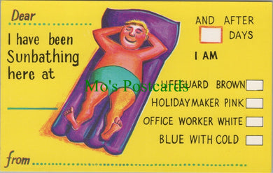 Holiday Message Postcard - Man Sunbathing  SW13403