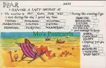 Load image into Gallery viewer, Holiday Message Postcard - Lazy Holiday, Beach, Deckchair  SW13405
