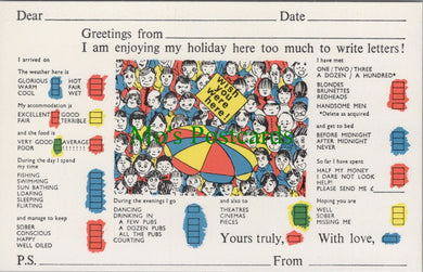 Holiday Message Postcard - Wish You Were Here Checklist  SW13410