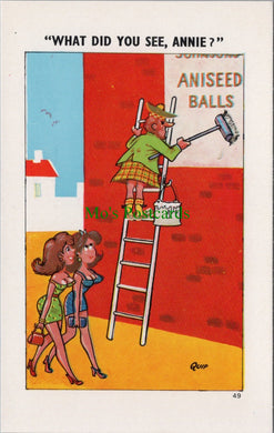 Comic Postcard - Risque / Saucy / Poster / Kilt / Aniseed Balls / Women SW13587