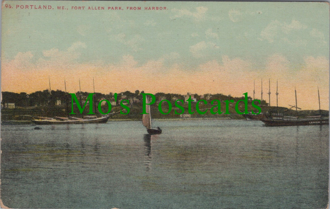 America Postcard - Portland, Maine, Fort Allen Park, From Harbor SW12094