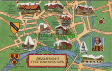 Load image into Gallery viewer, Map Postcard - Map Showing Shakespeare&#39;s Stratford-Upon-Avon  SW12715
