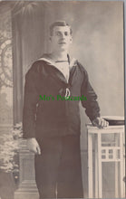 Load image into Gallery viewer, Military Postcard - Royal Navy H.M.S. Bristol Sailor    SW11126
