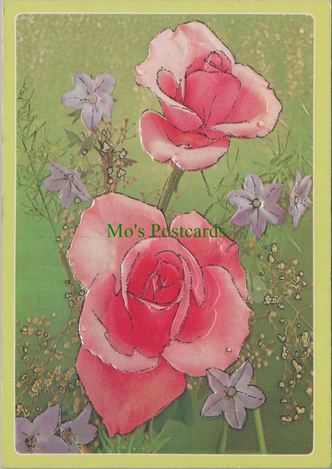 Embossed Nature Postcard - Flowers, Roses SW12842