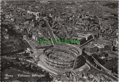 Italy Postcard -  Aerial View of Rome, The Colosseum  SW11363