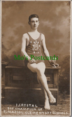 Lancashire Postcard - Boy Champion of Blackpool Elementary Schools SW12347