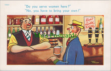 Load image into Gallery viewer, Comic Postcard - Pub / Women / Beer / Barman / Customer DC2519
