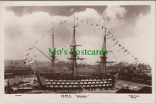 Load image into Gallery viewer, Military Postcard - H.M.S.Victory, Portsmouth Harbour   DC2486
