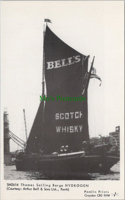 Transport Postcard - Thames Sailing Barge Hydrogen, Bell's Scotch Whiskey SW11728