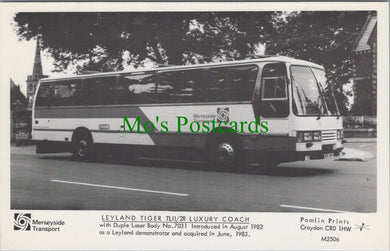 Merseyside Transport Postcard - Leyland Tiger TLII/2R Luxury Coach  SW11731