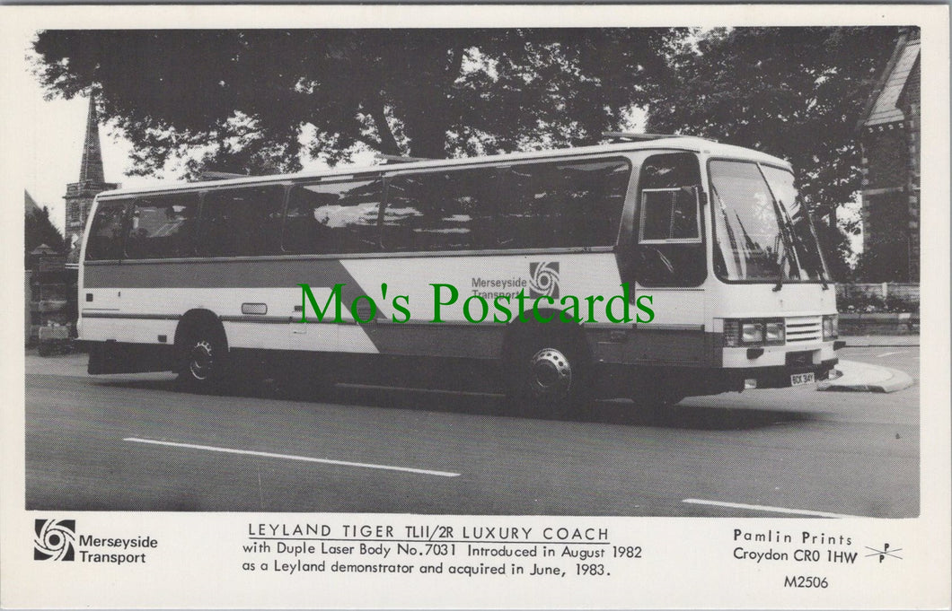 Merseyside Transport Postcard - Leyland Tiger TLII/2R Luxury Coach  SW11731