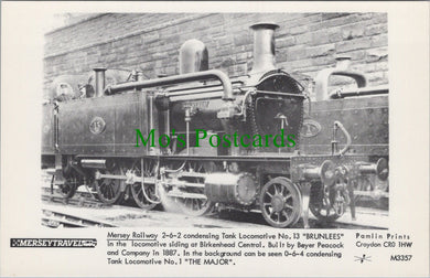 Mersey Railway Postcard - Birkenhead Central, Locomotive 13 