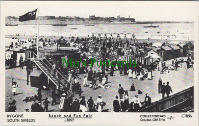 Co Durham Postcard - Bygone South Shields Beach and Fun Fair c1897 - SW11606