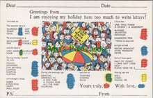 Load image into Gallery viewer, Greetings Postcard - Holiday Message, List of Activities  SW11608

