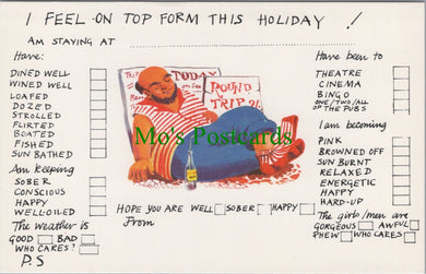 Greetings Postcard - Holiday Message, List of Activities  SW11609