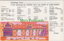 Load image into Gallery viewer, Greetings Postcard - Holiday Message, List of Activities  SW11610
