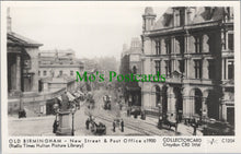 Load image into Gallery viewer, Warwickshire Postcard - Old Birmingham, New Street and Post Office SW14558
