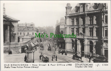 Warwickshire Postcard - Old Birmingham, New Street and Post Office SW14558