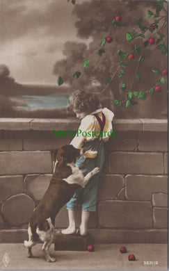 Children Postcard - Young Child With His Pet Dog  SW11822