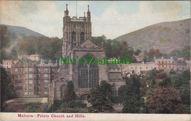 Worcestershire Postcard - Malvern Priory Church and Hills  DC1133