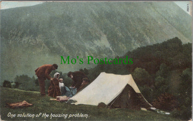 Camping Postcard - One Solution of The Housing Problem DC1018