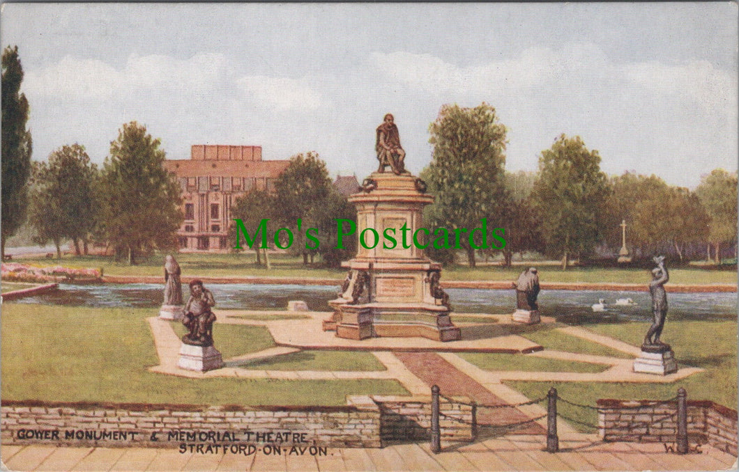 Warwickshire Postcard - Stratford-On-Avon Gower Monument DC1033