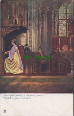 Illustrated Songs Postcard - The Lost Chord. Lady Playing The Organ SW12694