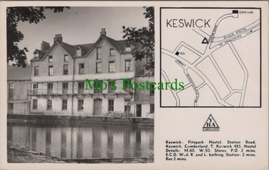 Cumbria Postcard - Keswick Map, Fitzpark Youth Hostel  SW13144