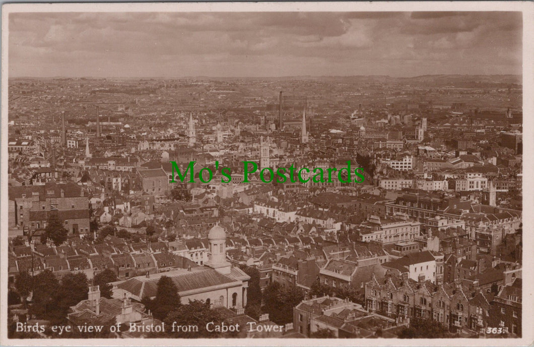 Bristol Postcard - Birds Eye View of Bristol From Cabot Tower   SW13160