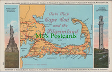 Load image into Gallery viewer, America Postcard - Auto Map Cape Cod and The Pilgrimland  SW13182
