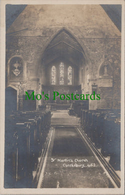 Kent Postcard - Canterbury, St Martin's Church Interior  HP200