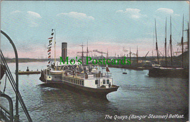 Northern Ireland Postcard - The Quays, Belfast, Bangor Steamer SW12449