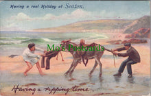Load image into Gallery viewer, Devon Postcard - Having a Real Holiday at Seaton SW12465
