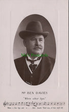 Load image into Gallery viewer, Music Postcard - Welsh Operatic Tenor Mr Ben Davies &quot;When Other Lips&quot; SW13223
