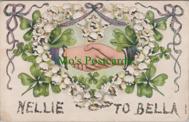 Embossed Greetings Postcard - Nellie To Bella Handshake  SW13279