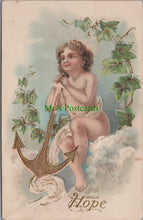 Load image into Gallery viewer, Embossed Greetings Postcard - Cherub, Hope, Anchor  HP141
