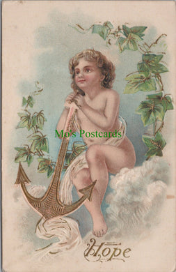 Embossed Greetings Postcard - Cherub, Hope, Anchor  HP141