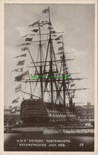 Load image into Gallery viewer, Hampshire Postcard - H.M.S.Victory, Portsmouth Dockyard, 1928 - HP35
