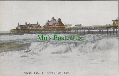 Lancashire Postcard - Rough Sea, St-Annes-On-Sea  DC930