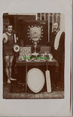Sports Postcard - Boy in Swimming Costume With Medals and Trophies  SW11230