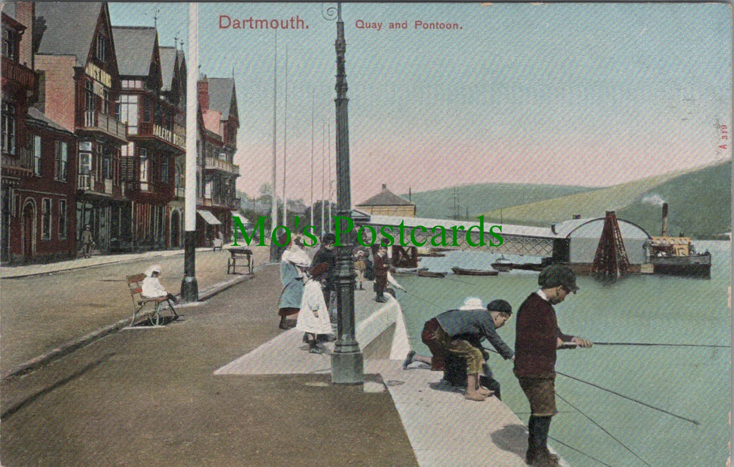 Devon Postcard - Dartmouth Quay and Pontoon  SW11251