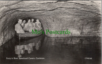Derbyshire Postcard - Castleton, Party Boat, Speedwell Cavern  SW11289