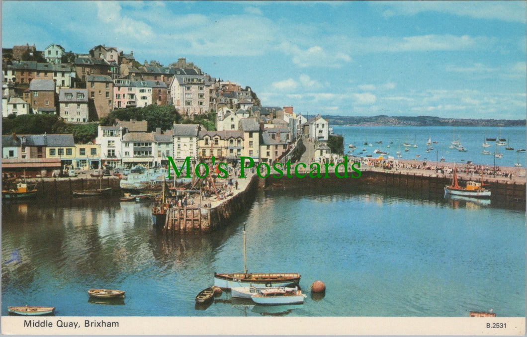 Devon Postcard - Middle Quay, Brixham   SW11591