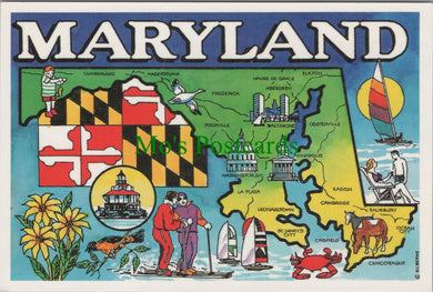 Maps Postcard - Hello From Maryland, America  SW12229