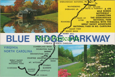 Maps Postcard - Blue Ridge Parkway, Virginia North Carolina SW12257