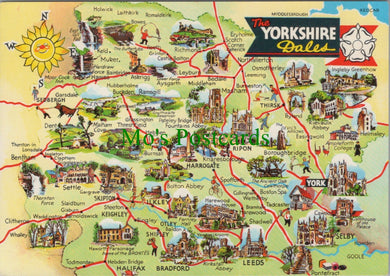 Map Postcard - The Yorkshire Dales  SW12115