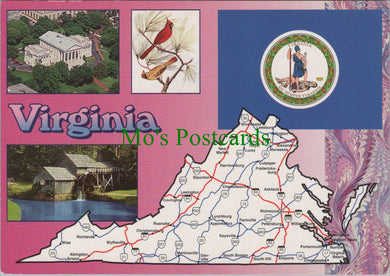 Maps Postcard - Virginia State Map, America SW12217